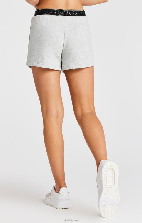 filles vêtements 6B8NV360 SikSilk short de course gris chiné à bande