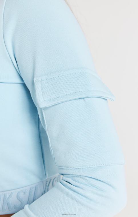 filles vêtements 6B8NV328 SikSilk Capot supérieur cargo avec bande scotchée - bleu