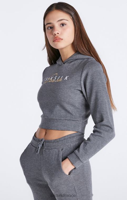 filles vêtements 6B8NV329 SikSilk haut de survêtement gris chiné signature