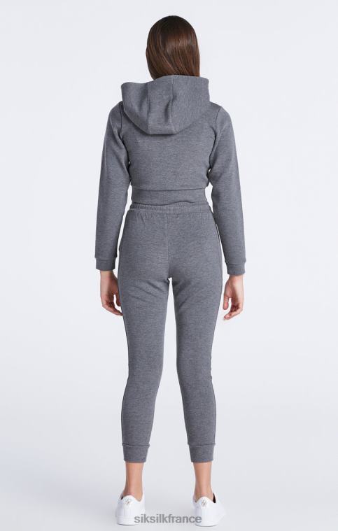 filles vêtements 6B8NV329 SikSilk haut de survêtement gris chiné signature
