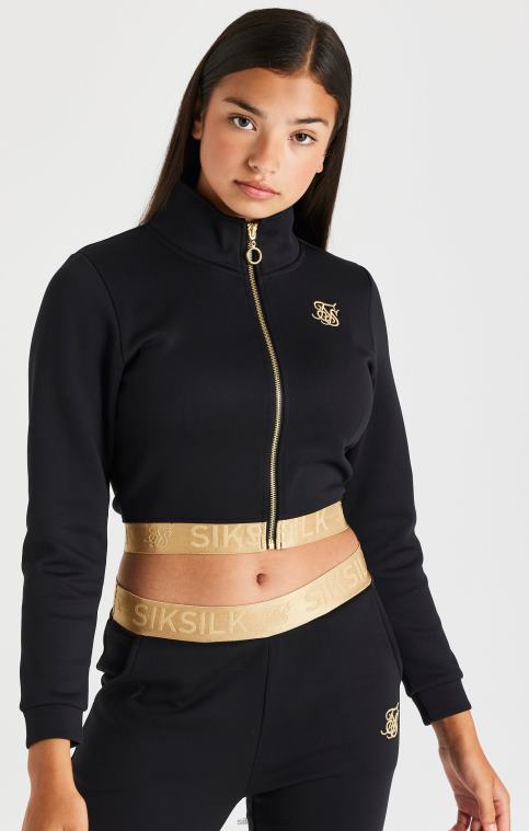 filles vêtements 6B8NV330 SikSilk fermeture éclair à bande métallique - noir