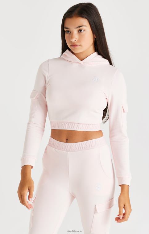 filles vêtements 6B8NV331 SikSilk capot supérieur cargo avec bande scotchée - rose