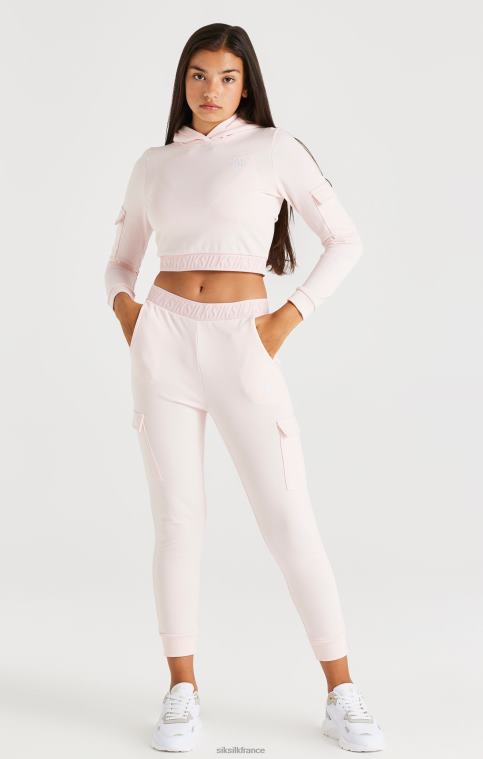 filles vêtements 6B8NV331 SikSilk capot supérieur cargo avec bande scotchée - rose