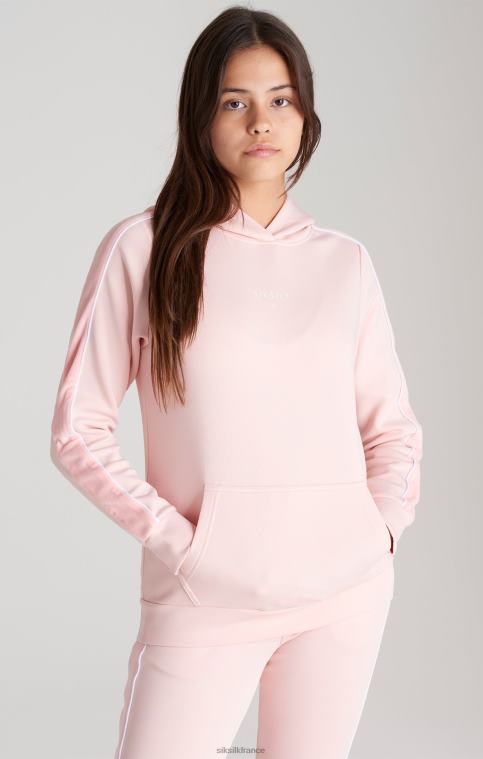filles vêtements 6B8NV336 SikSilk sweat à capuche rose avec bande en velours