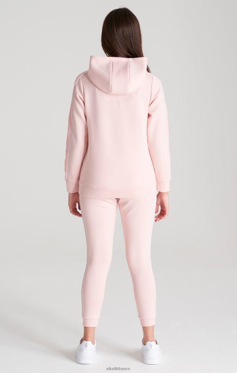 filles vêtements 6B8NV336 SikSilk sweat à capuche rose avec bande en velours