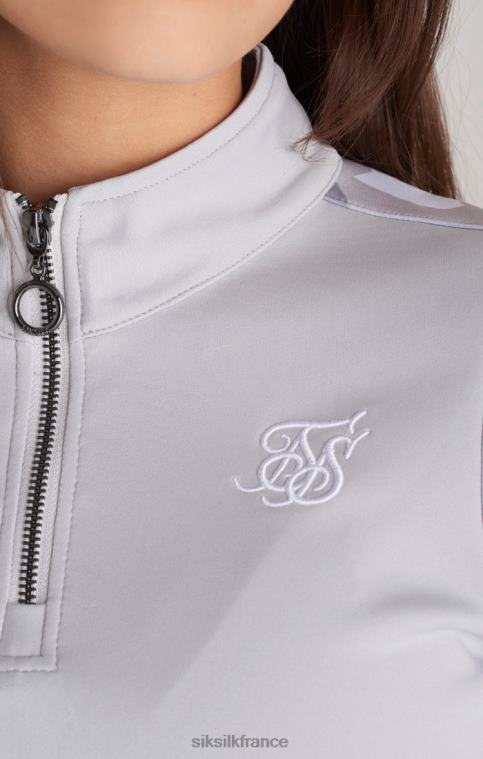 filles vêtements 6B8NV338 SikSilk haut de survêtement gris à empiècements camouflage