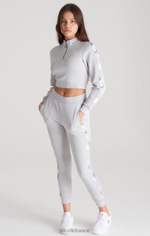 filles vêtements 6B8NV338 SikSilk haut de survêtement gris à empiècements camouflage