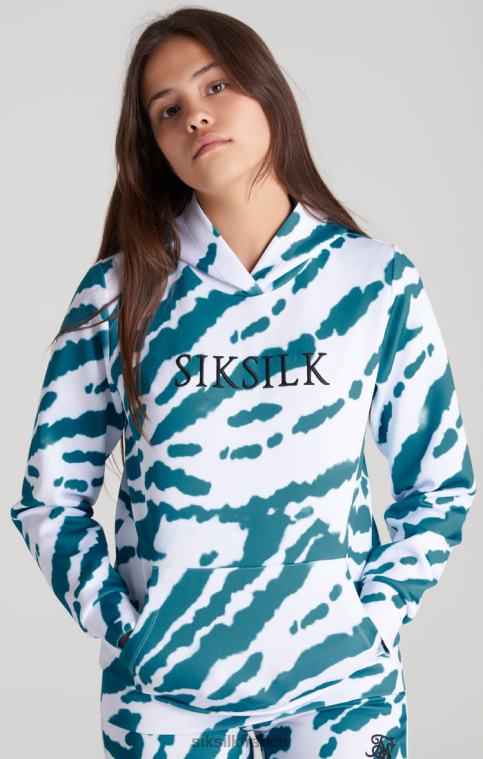 filles vêtements 6B8NV339 SikSilk sweat à capuche tie-dye blanc