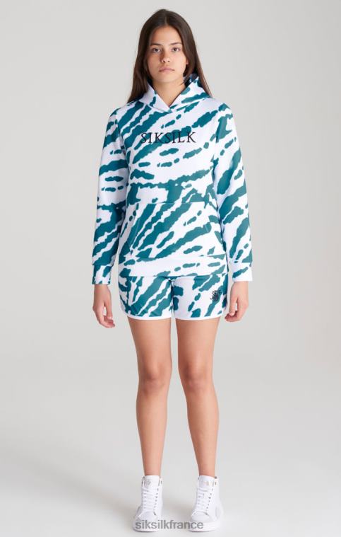 filles vêtements 6B8NV339 SikSilk sweat à capuche tie-dye blanc