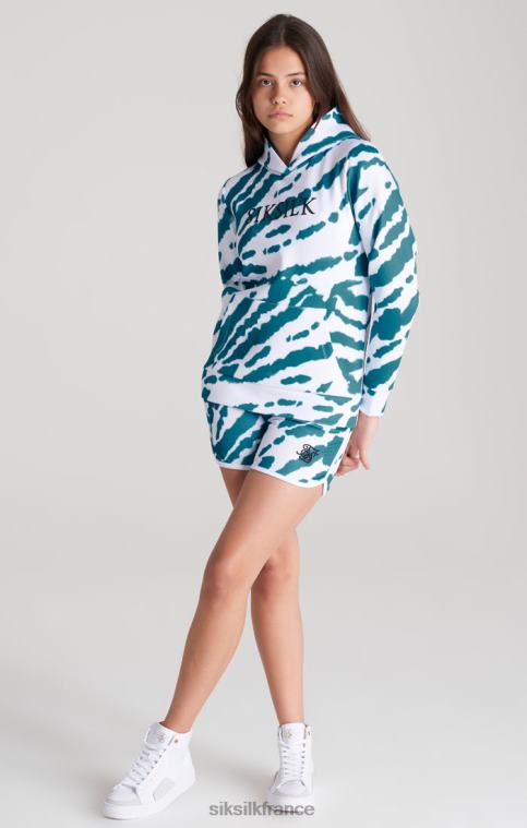 filles vêtements 6B8NV339 SikSilk sweat à capuche tie-dye blanc