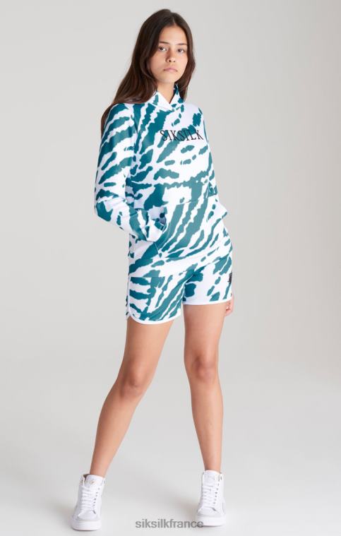 filles vêtements 6B8NV339 SikSilk sweat à capuche tie-dye blanc