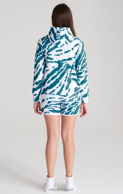 filles vêtements 6B8NV339 SikSilk sweat à capuche tie-dye blanc