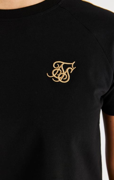 filles vêtements 6B8NV316 SikSilk t-shirt raglan à bande métallique - noir