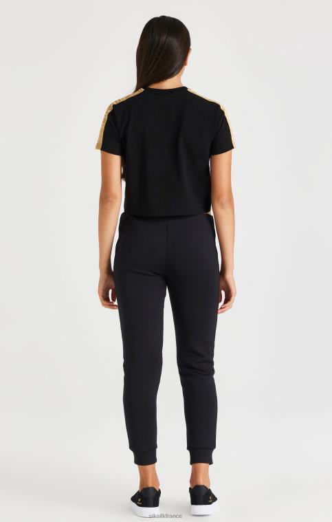 filles vêtements 6B8NV316 SikSilk t-shirt raglan à bande métallique - noir