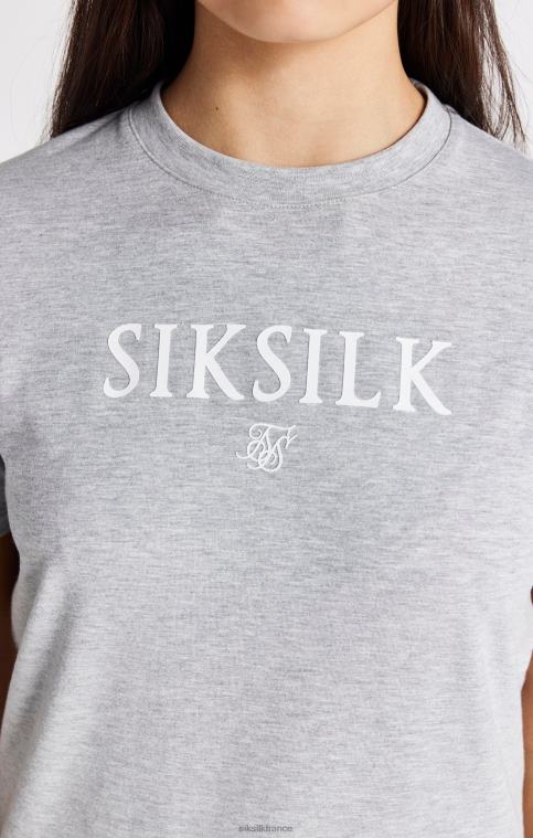 filles vêtements 6B8NV318 SikSilk t-shirt gris chiné griffé