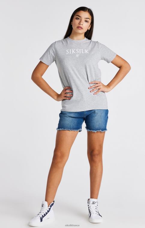 filles vêtements 6B8NV318 SikSilk t-shirt gris chiné griffé
