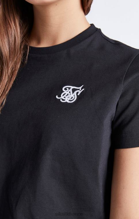 filles vêtements 6B8NV320 SikSilk t-shirt court essentiel noir