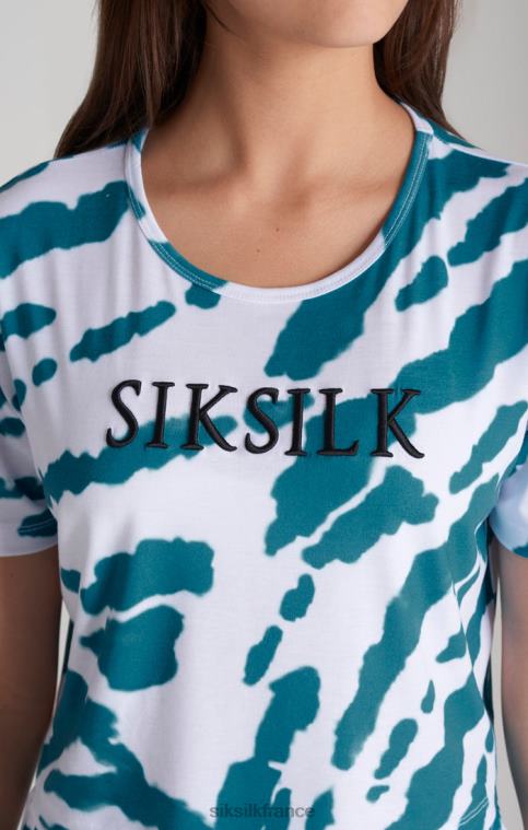 filles vêtements 6B8NV323 SikSilk t-shirt court tie-dye blanc