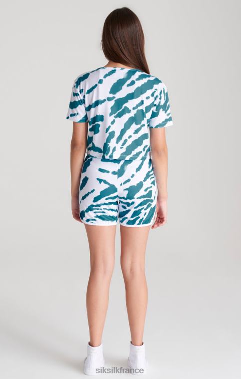 filles vêtements 6B8NV323 SikSilk t-shirt court tie-dye blanc