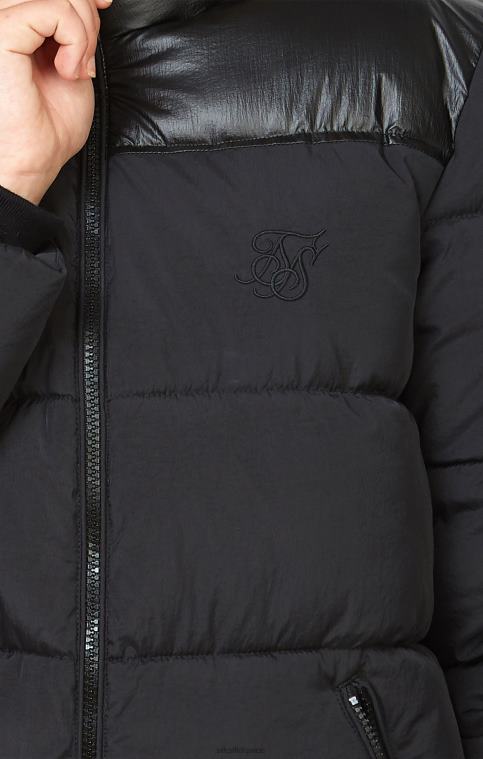 filles vêtements 6B8NV340 SikSilk veste noire zippée à bulles