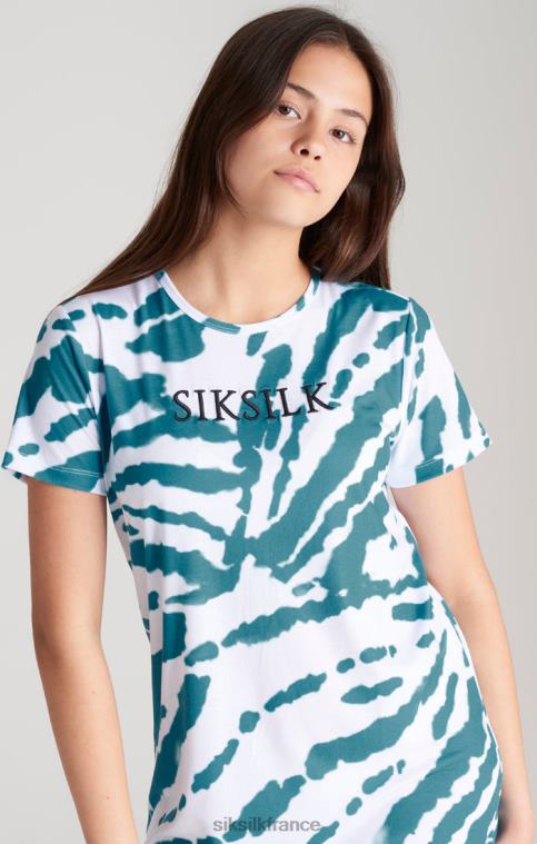 filles vêtements 6B8NV343 SikSilk robe t-shirt blanche tie-dye