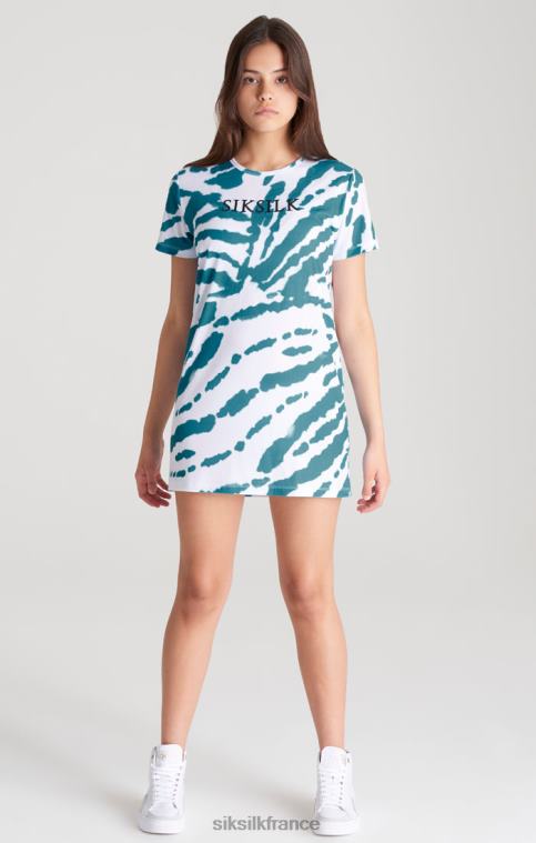 filles vêtements 6B8NV343 SikSilk robe t-shirt blanche tie-dye