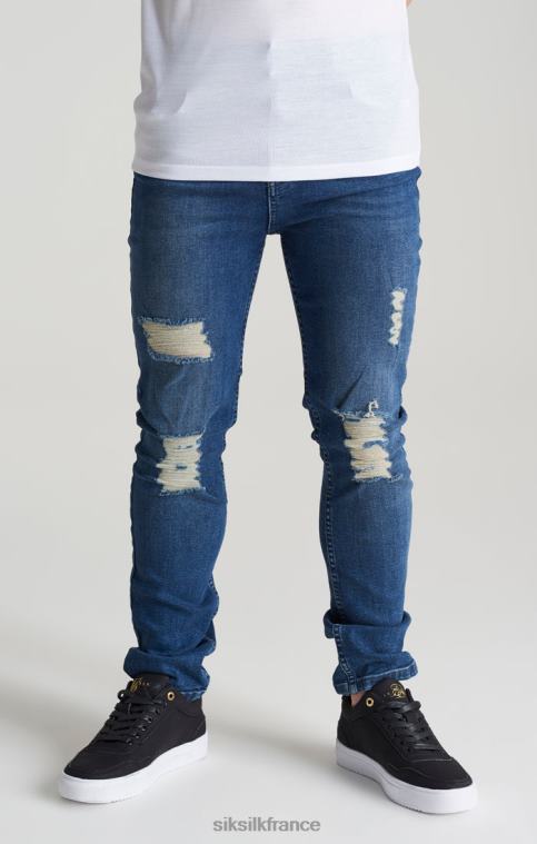 garçons vêtements 6B8NV309 SikSilk jean slim effet vieilli Midstone