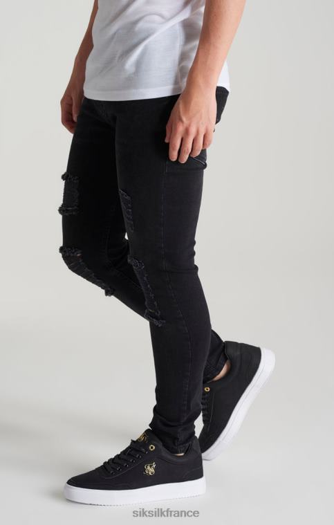 garçons vêtements 6B8NV310 SikSilk jean skinny effet vieilli
