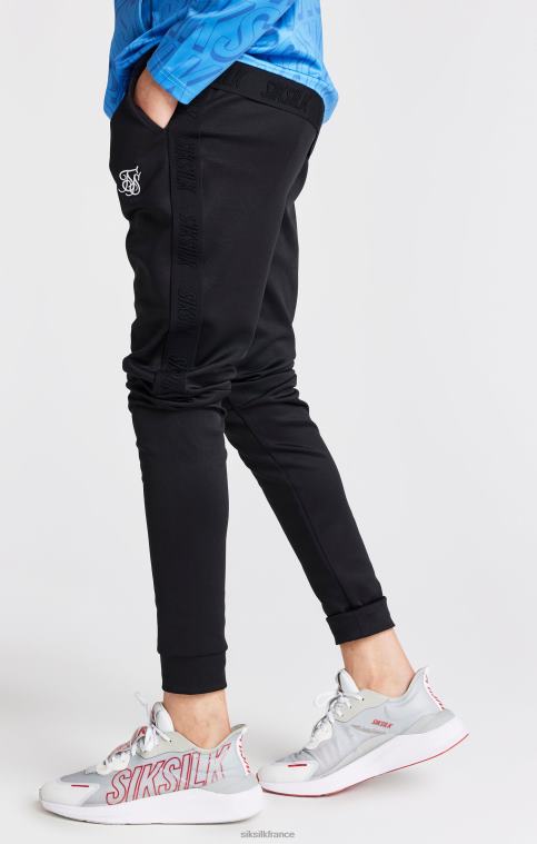 garçons vêtements 6B8NV302 SikSilk pantalon de jogging noir coupe skinny