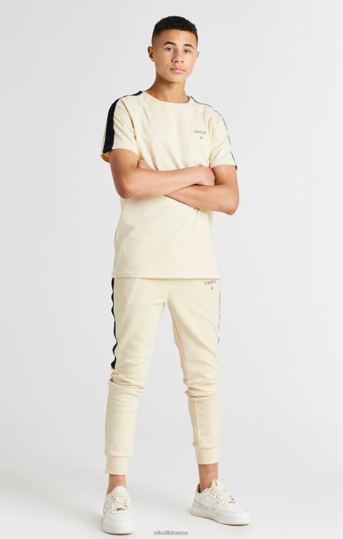 garçons vêtements 6B8NV305 SikSilk pantalon de jogging beige à bande