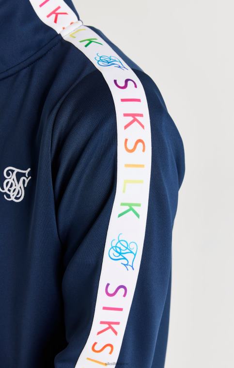 garçons vêtements 6B8NV287 SikSilk Col cheminée arc-en-ciel - marine