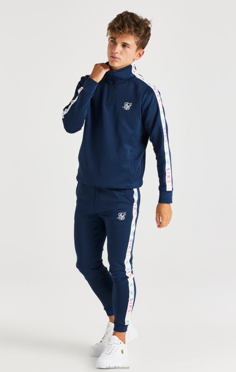 garçons vêtements 6B8NV287 SikSilk Col cheminée arc-en-ciel - marine