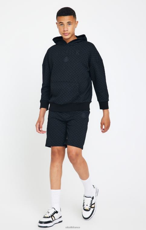 garçons vêtements 6B8NV288 SikSilk x sweat à capuche oversize imprimé noir messi