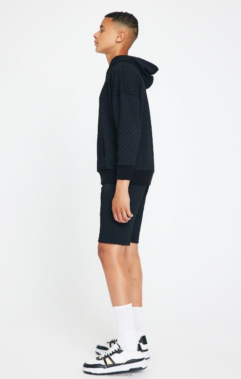 garçons vêtements 6B8NV288 SikSilk x sweat à capuche oversize imprimé noir messi