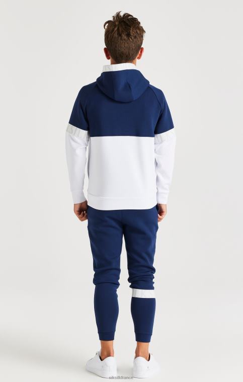garçons vêtements 6B8NV292 SikSilk sweat à capuche dynamique - marine et blanc