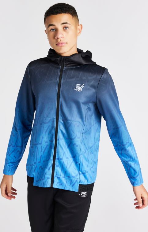 garçons vêtements 6B8NV293 SikSilk sweat à capuche zippé bleu délavé