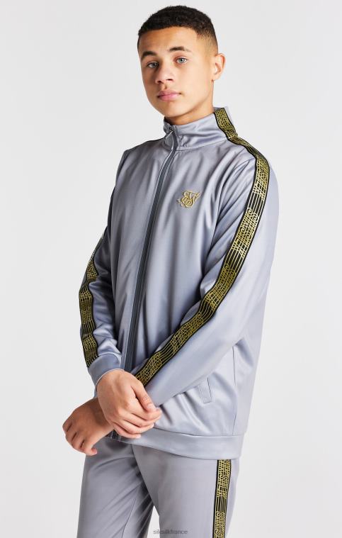 garçons vêtements 6B8NV295 SikSilk Col cheminée gris avec bande zippée