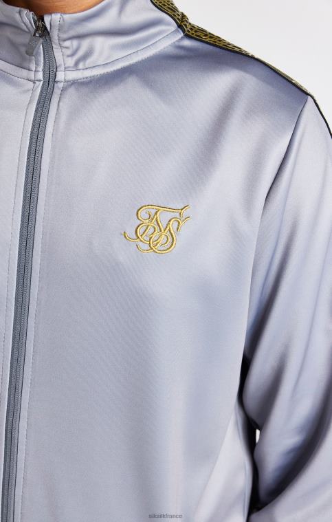 garçons vêtements 6B8NV295 SikSilk Col cheminée gris avec bande zippée