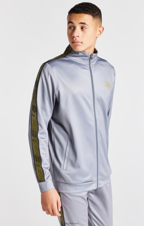 garçons vêtements 6B8NV295 SikSilk Col cheminée gris avec bande zippée
