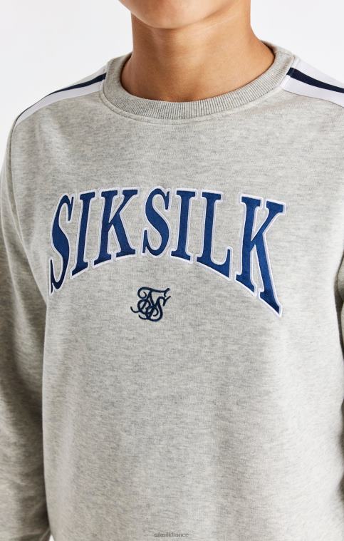 garçons vêtements 6B8NV296 SikSilk sweat-shirt universitaire gris chiné