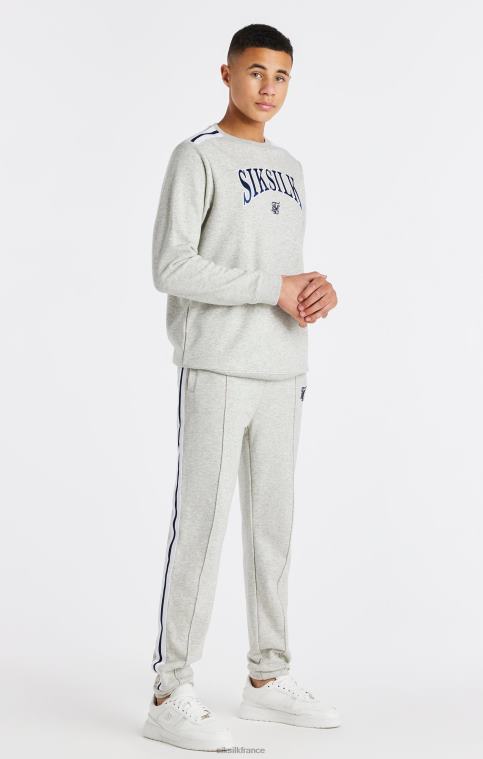 garçons vêtements 6B8NV296 SikSilk sweat-shirt universitaire gris chiné