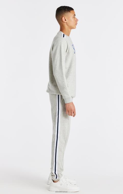 garçons vêtements 6B8NV296 SikSilk sweat-shirt universitaire gris chiné