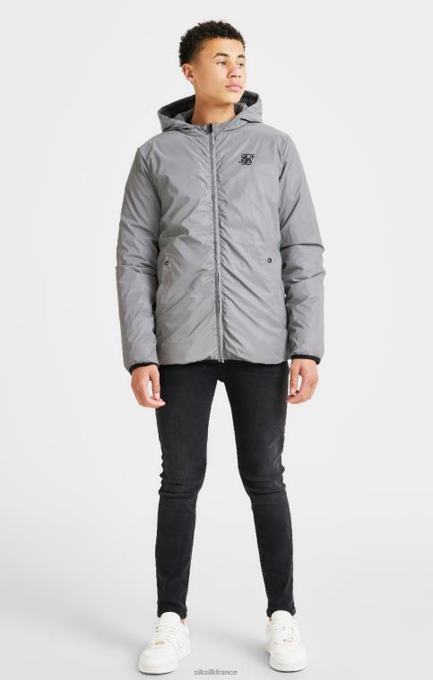 garçons vêtements 6B8NV298 SikSilk veste bulle réversible grise