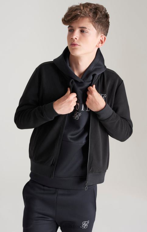 garçons vêtements 6B8NV301 SikSilk bomber noir à logo métallisé