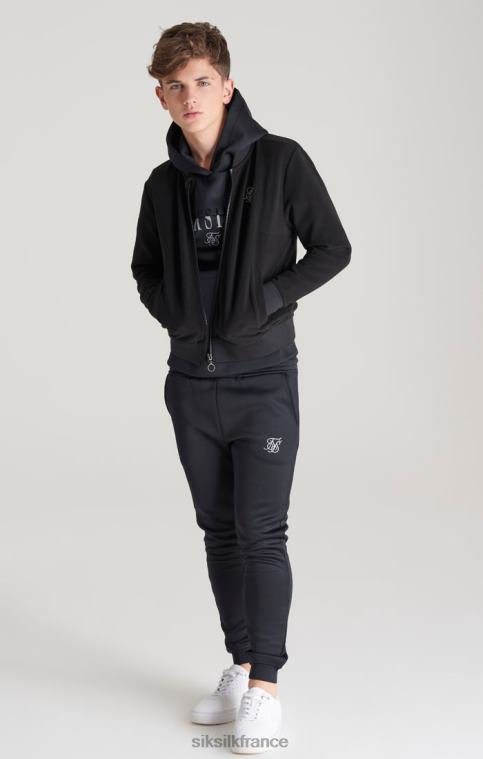 garçons vêtements 6B8NV301 SikSilk bomber noir à logo métallisé
