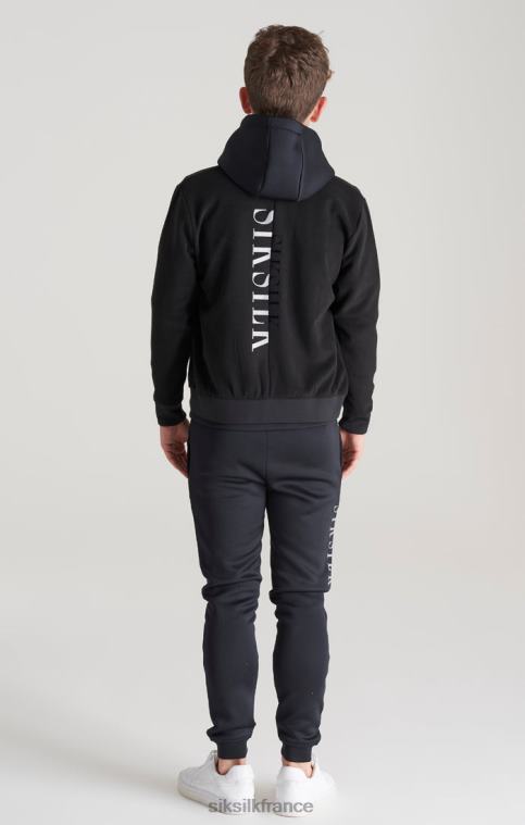 garçons vêtements 6B8NV301 SikSilk bomber noir à logo métallisé