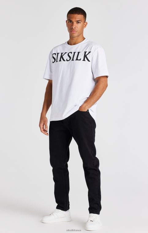 Hommes vêtements 6B8NV542 SikSilk denim coupe droite rose noir