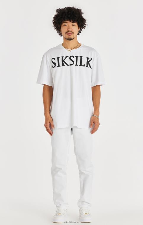 Hommes vêtements 6B8NV547 SikSilk denim coupe droite blanc