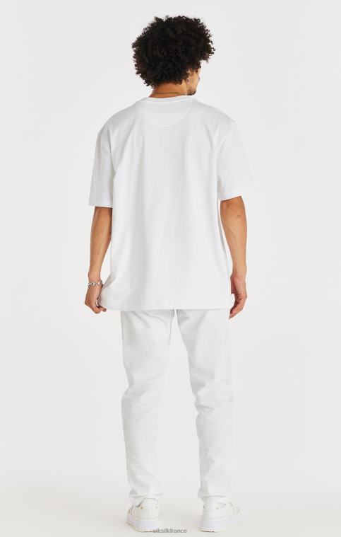 Hommes vêtements 6B8NV547 SikSilk denim coupe droite blanc