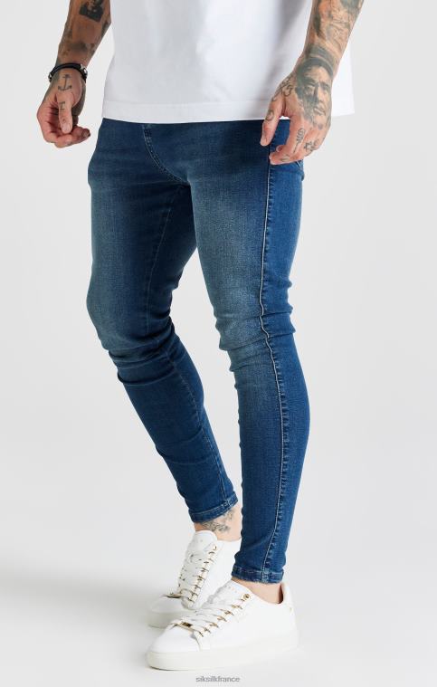 Hommes vêtements 6B8NV556 SikSilk jean skinny essentiel délavé bleu